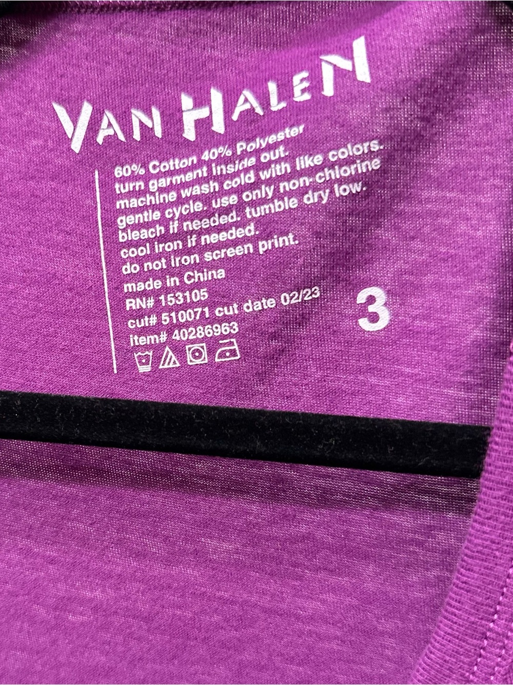 Van Halen Purple Graphic Cutout Tank Top - Picture 3 of 3